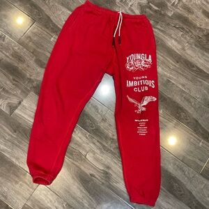 Young la joggers. Red color